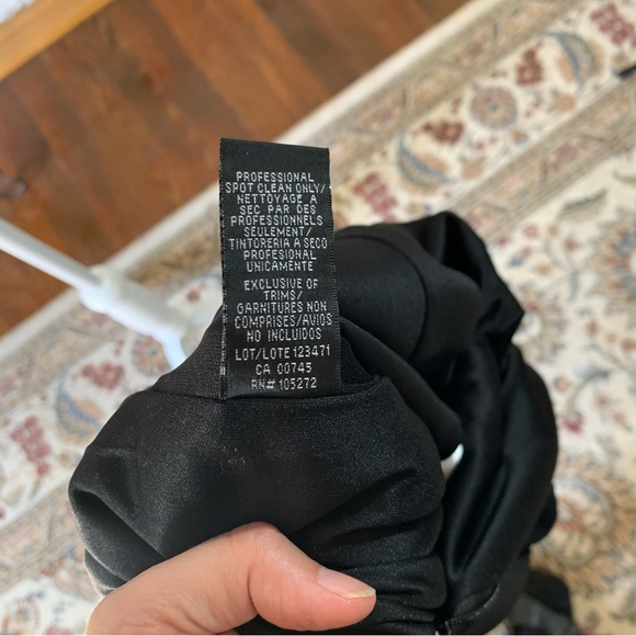 Carmen Marc Valvo Infusion Black White Ruffle Dress Cocktail Evening 4 - Picture 6 of 9